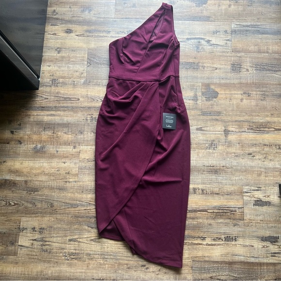 Lulus Women’s So Flirty Burgundy One Shoulder Cutout Asymmetrical Dress Size XS - Picture 1 of 8